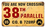 "38th Parallel" Vintage Metal Sign